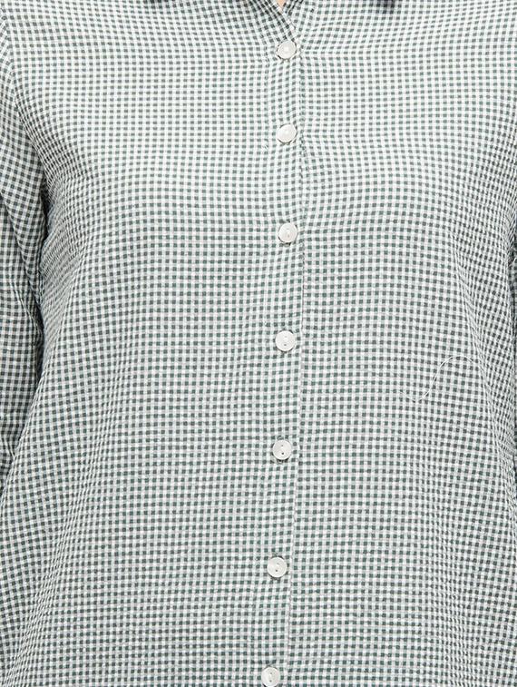 tie knot sleeved gingham shirt - 16489159 - Zoom Image - 4