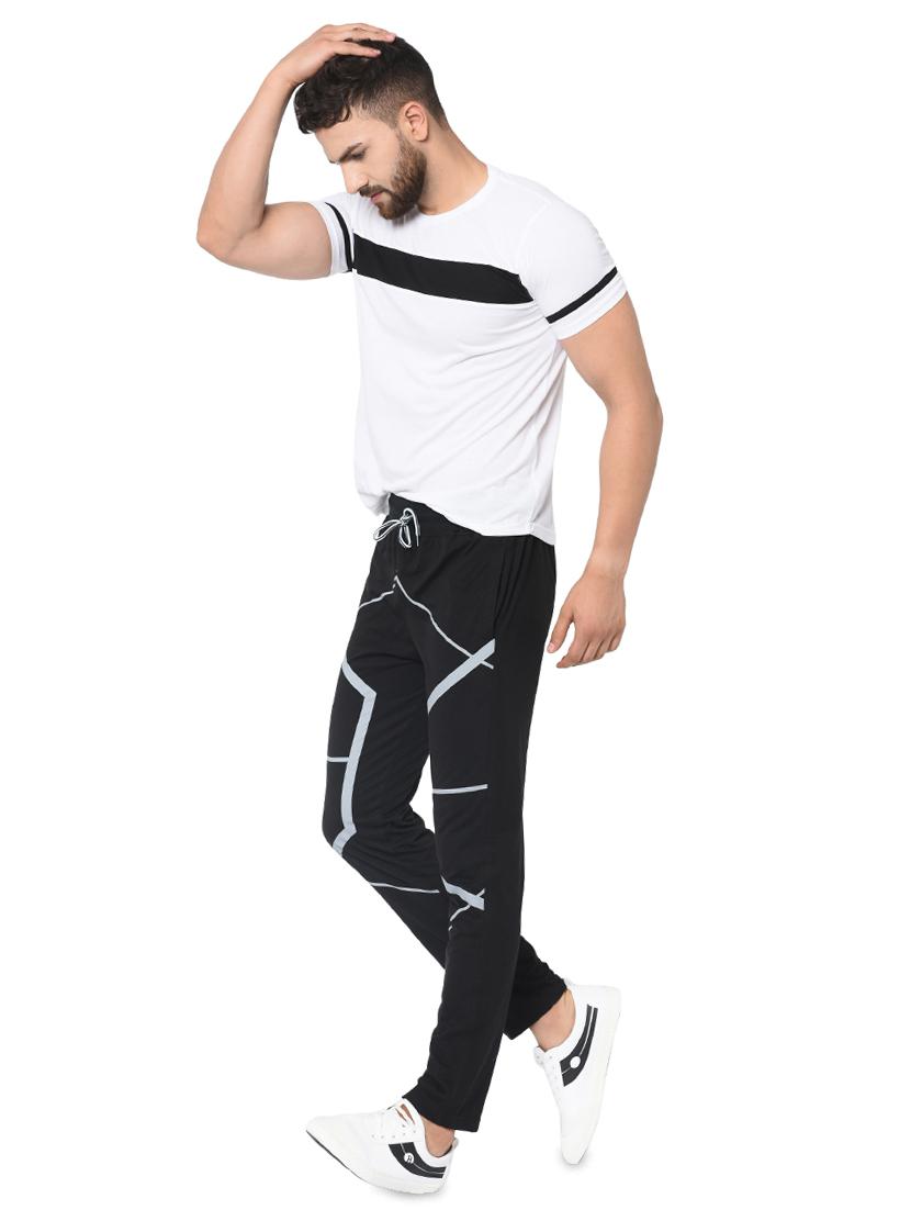 black printed full length track pant - 16489906 - Zoom Image - 4