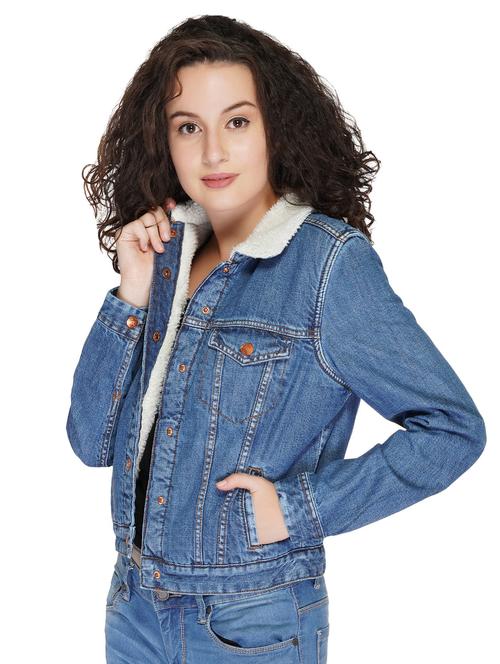 button up denim jacket - 16490072 - Standard Image - 1