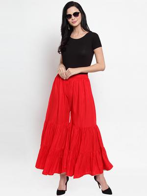 red rayon sharara - 16490482 - Standard Image - 4
