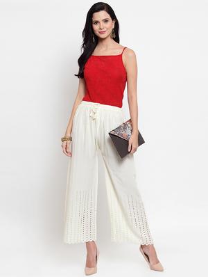 drawstring waist schiffli palazzo - 16490568 - Standard Image - 4