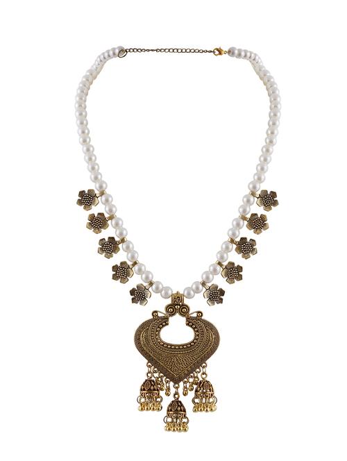 gold metal statement necklace - 16491006 - Standard Image - 1