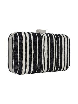 black cotton polyester blend box clutch - 16491036 - Standard Image - 4