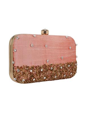 pink faux silk box clutch - 16491041 - Standard Image - 4