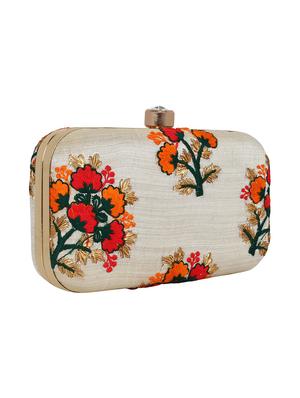 beige faux silk box clutch - 16491047 - Standard Image - 4
