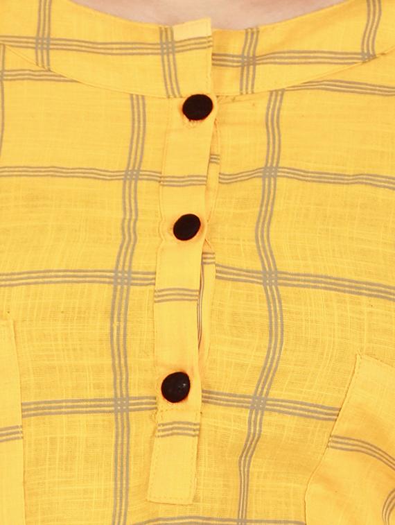 checkered a-line kurta - 16491073 - Zoom Image - 4