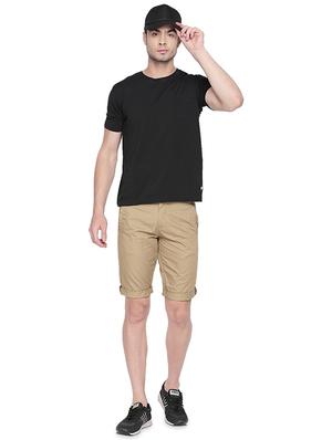 beige solid bermuda shorts - 16491908 - Standard Image - 4
