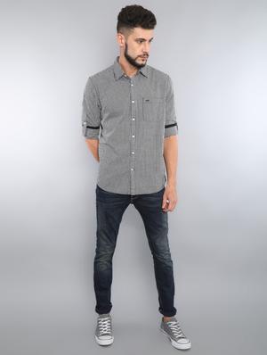black checkered casual shirt - 16492981 - Standard Image - 4