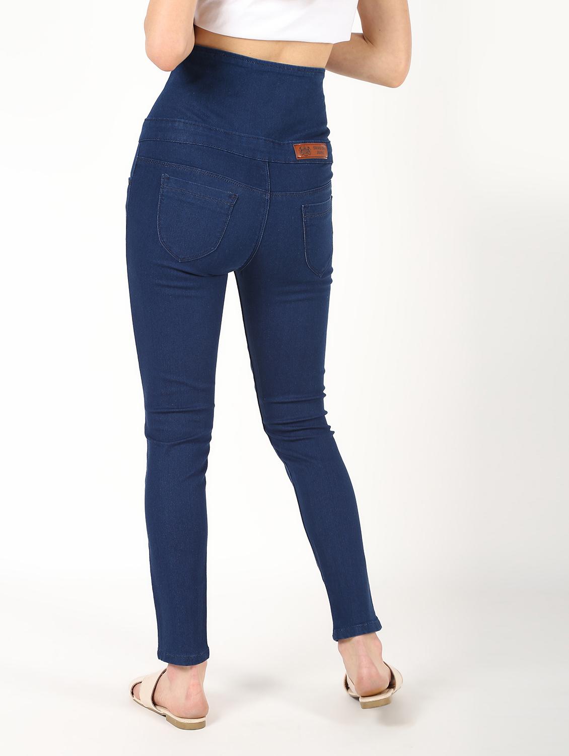 high rise button detail jeans - 16493090 - Zoom Image - 4