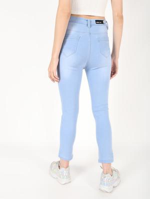 high rise knee slit jeans - 16493107 - Standard Image - 4