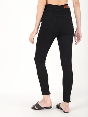 high rise frayed hem jeans - 16493124 - Standard Image - 4