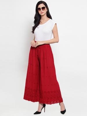 embroidered flared palazzo - 16493463 - Standard Image - 4