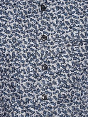 blue printed nehru jacket - 16493741 - Standard Image - 4