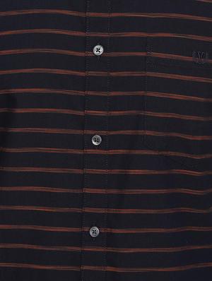 navy blue striped casual shirt - 16493792 - Standard Image - 4
