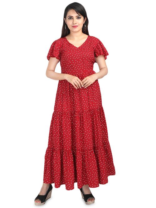 v-neck gathered maxi dress - 16494425 - Standard Image - 1