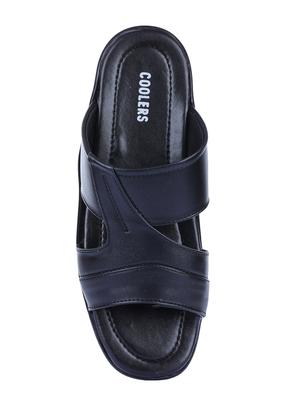 liberty black leather slip on sandals - 16495236 - Standard Image - 4