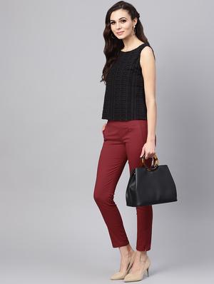 high rise solid trouser - 16495701 - Standard Image - 4