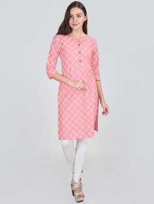 block printed straight kurta - 16495867 - Standard Image - 4