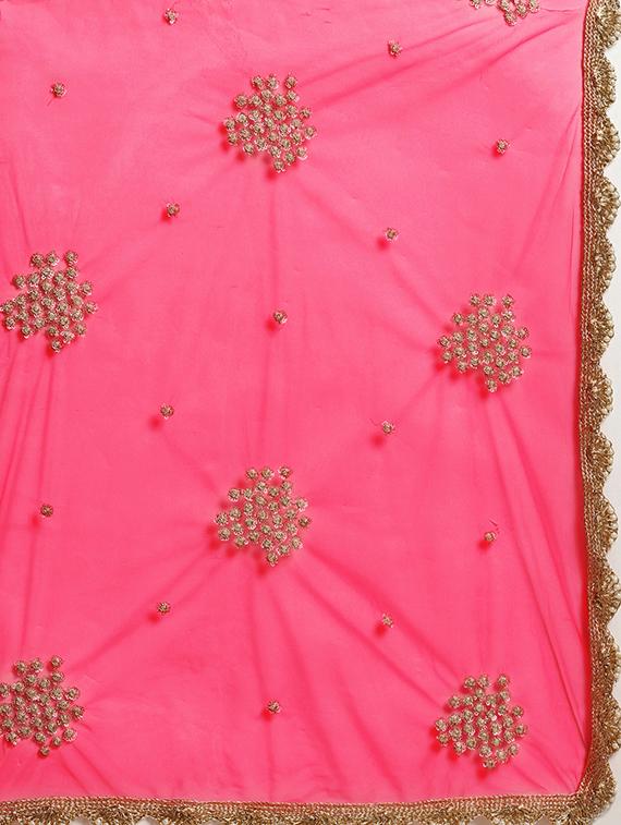 floral embroidered saree with blouse - 16495899 - Zoom Image - 4