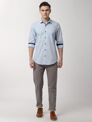blue printed casual shirt - 16496000 - Standard Image - 4