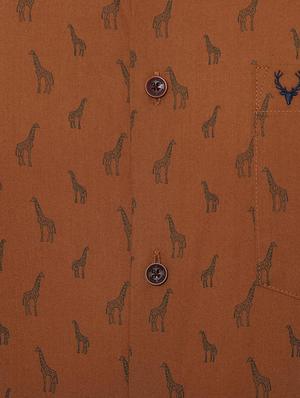 brown printed casual shirt - 16496161 - Standard Image - 4