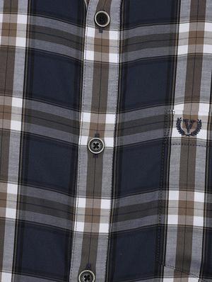 navy blue checkered casual shirt - 16496172 - Standard Image - 4