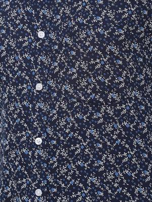navy blue floral print casual shirt - 16496179 - Standard Image - 4