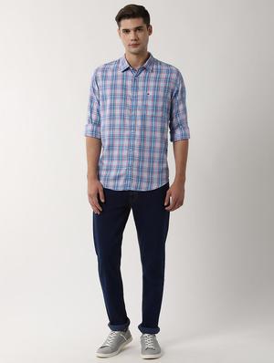blue checkered casual shirt - 16496267 - Standard Image - 4