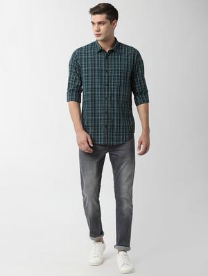 green checkered casual shirt - 16496283 - Standard Image - 4