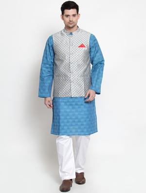 white printed nehru jacket - 16497080 - Standard Image - 4
