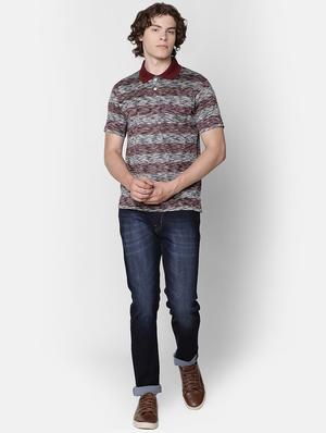 maroon striped collared t-shirt - 16497891 - Standard Image - 4