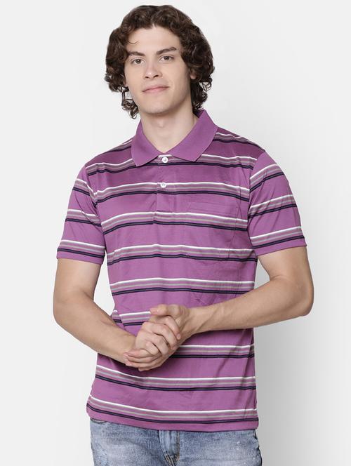 purple striped pocket t-shirt - 16497913 - Standard Image - 1