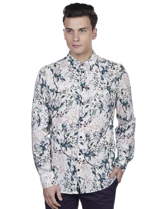 white floral printed casual shirt - 16498424 - Very Small Image - 1