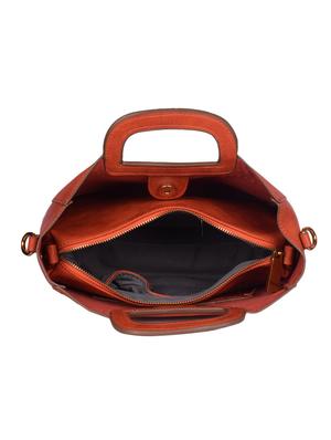 orange leatherette (pu) regular handbag combo - 16498678 - Standard Image - 4