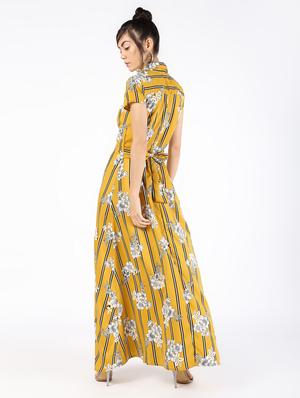 button up floral maxi dress - 16498720 - Standard Image - 4