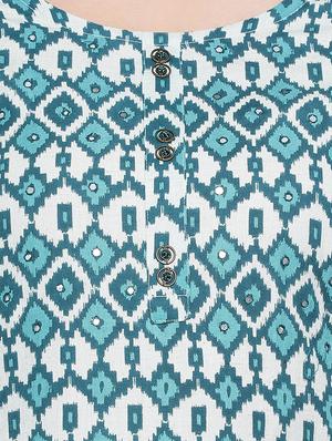 ikat printed straight kurta - 16499754 - Standard Image - 4