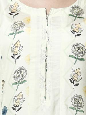 floral printed semi-stitched kurta set - 16499996 - Standard Image - 4
