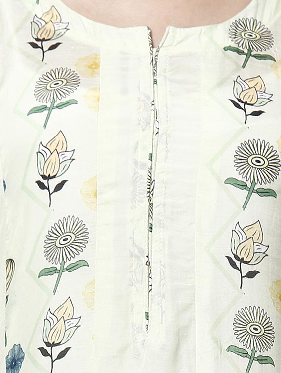 floral printed semi-stitched kurta set - 16499996 - Zoom Image - 4