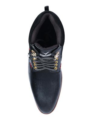 vellinto black leatherette high ankle boots - 16500202 - Standard Image - 4