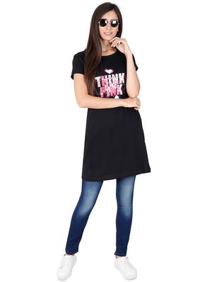 round neck quirky printed long tee - 16500353 - Standard Image - 4