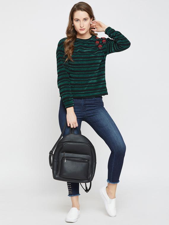 bug embellished striped pullover - 16503306 - Zoom Image - 4