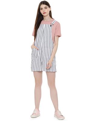 pocket detail striped dungaree jumpsuit - 16504063 - Standard Image - 4