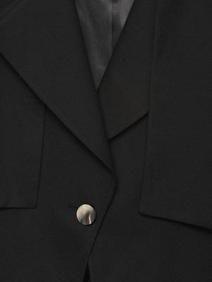 lapel neck solid blazer - 16504149 - Standard Image - 4