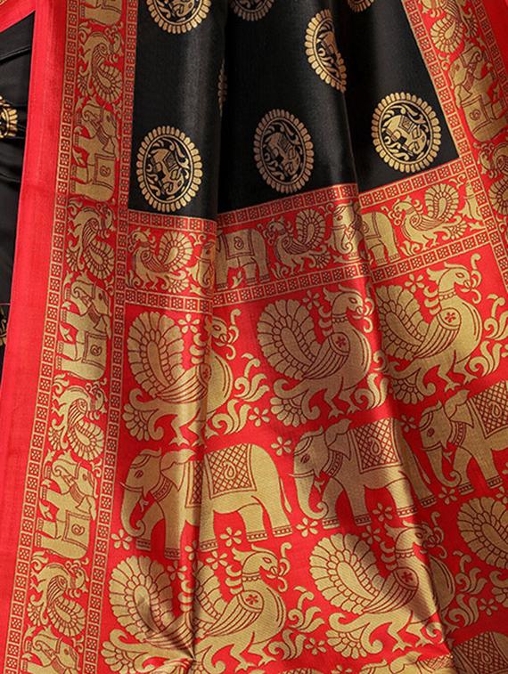 printed mysore silk saree with blouse - 16504455 - Zoom Image - 4