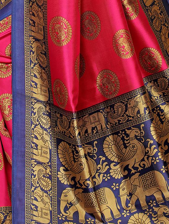 printed mysore silk saree with blouse - 16504457 - Zoom Image - 4