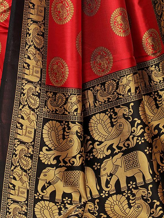 printed mysore silk saree with blouse - 16504459 - Zoom Image - 4