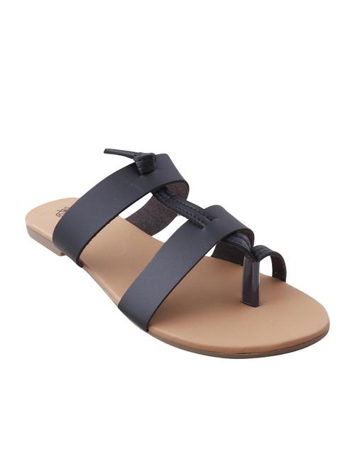 black one toe sandals - 16504765 - Standard Image - 1