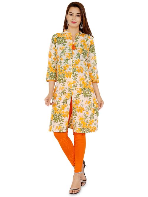 floral printed straight kurta - 16505125 - Standard Image - 1