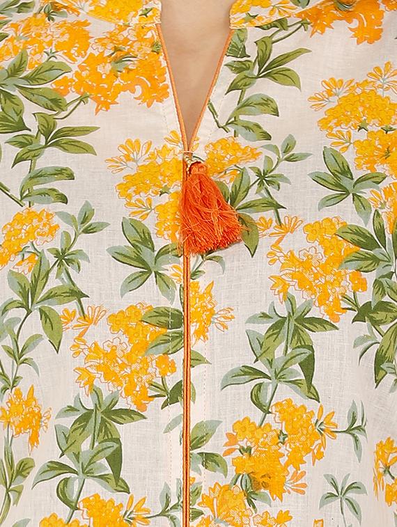 floral printed straight kurta - 16505125 - Zoom Image - 4