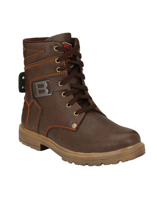big fox brown leatherette high ankle boots - 16505500 - Standard Image - 1